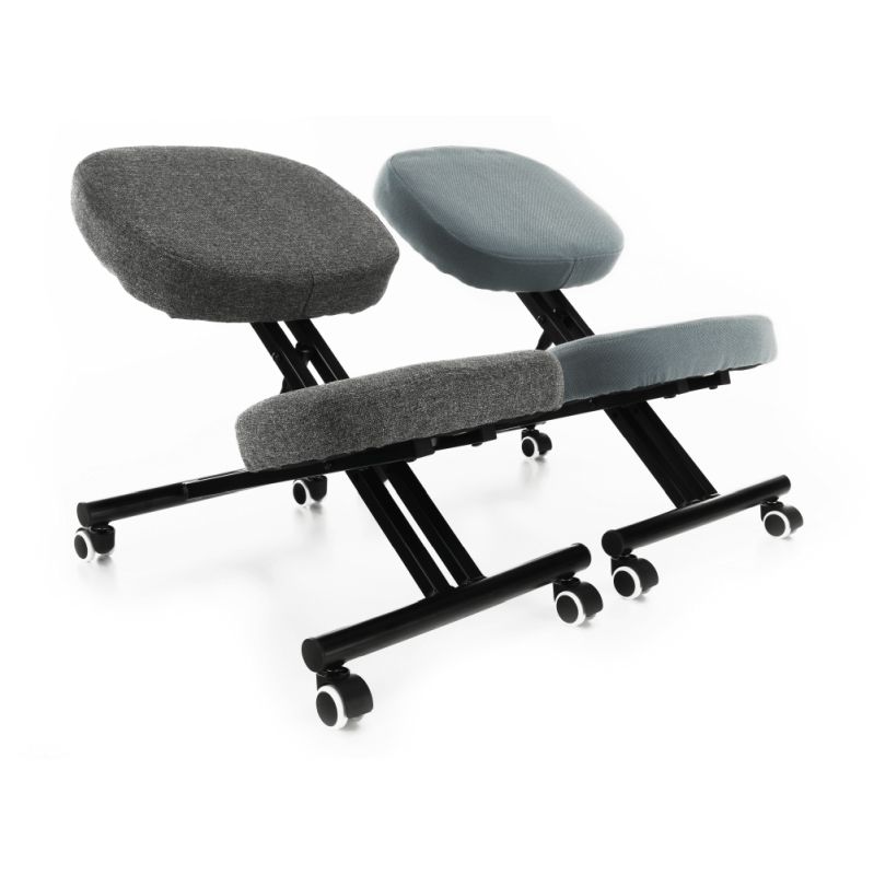 Ergonomický kľakosed, svetlosivá látka, čierny, KILIAN