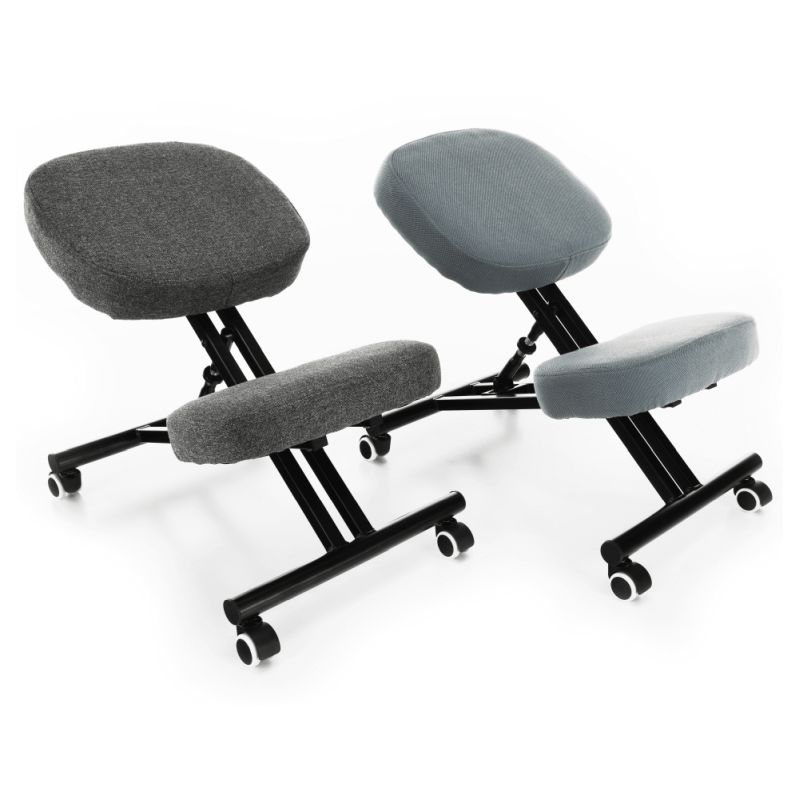 Ergonomický kľakosed, svetlosivá látka, čierny, KILIAN