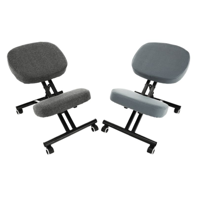 Ergonomický kľakosed, svetlosivá látka, čierny, KILIAN