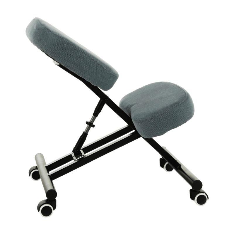 Ergonomický kľakosed, svetlosivá látka, čierny, KILIAN