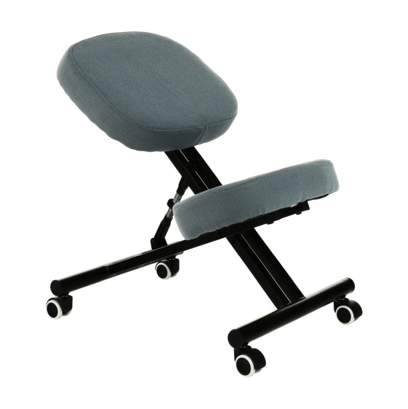 Ergonomický kľakosed, svetlosivá látka, čierny, KILIAN