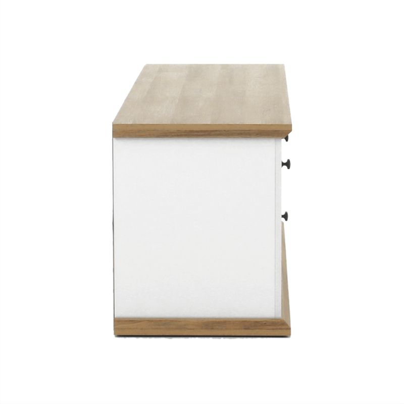 RTV stolík, 150cm, biely, dub grand, LEON MZ15