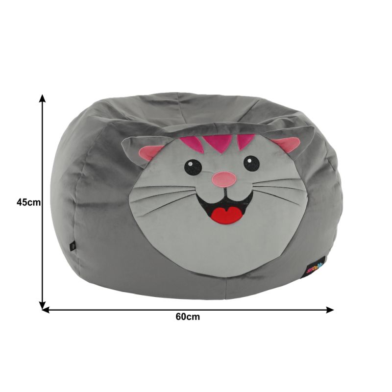 Sedací vak, 60cm, sivá látka, BABY TYP 1