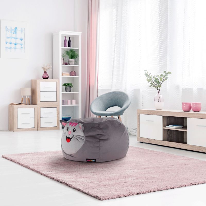 Sedací vak, 60cm, sivá látka, BABY TYP 1