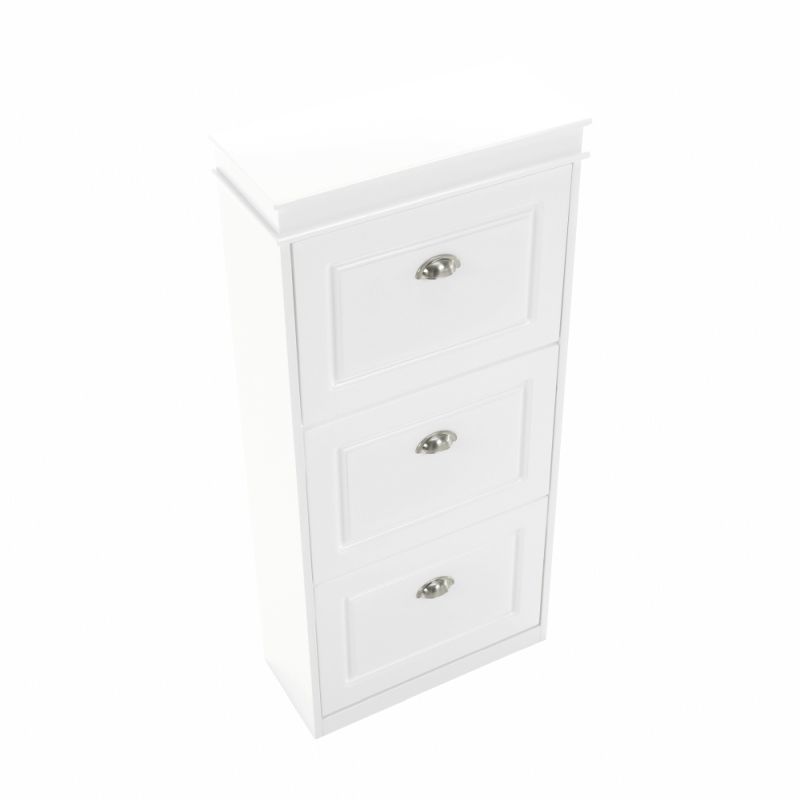 Botník, 54cm, 3-radový, biely, SEBER TYP 2