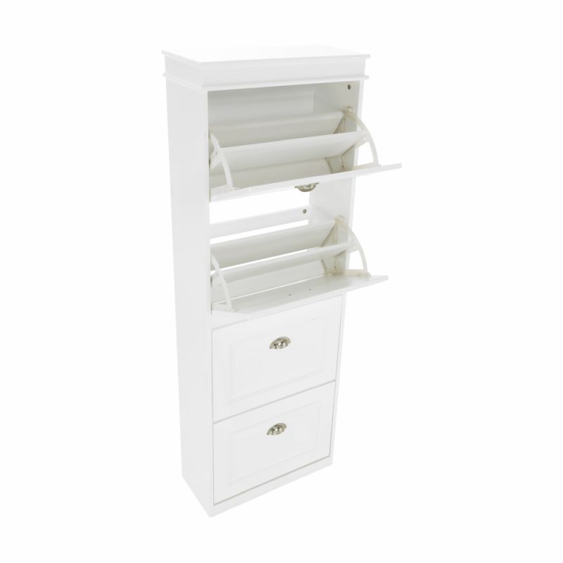Botník, 54cm, 4-radový, biely, SEBER TYP 3