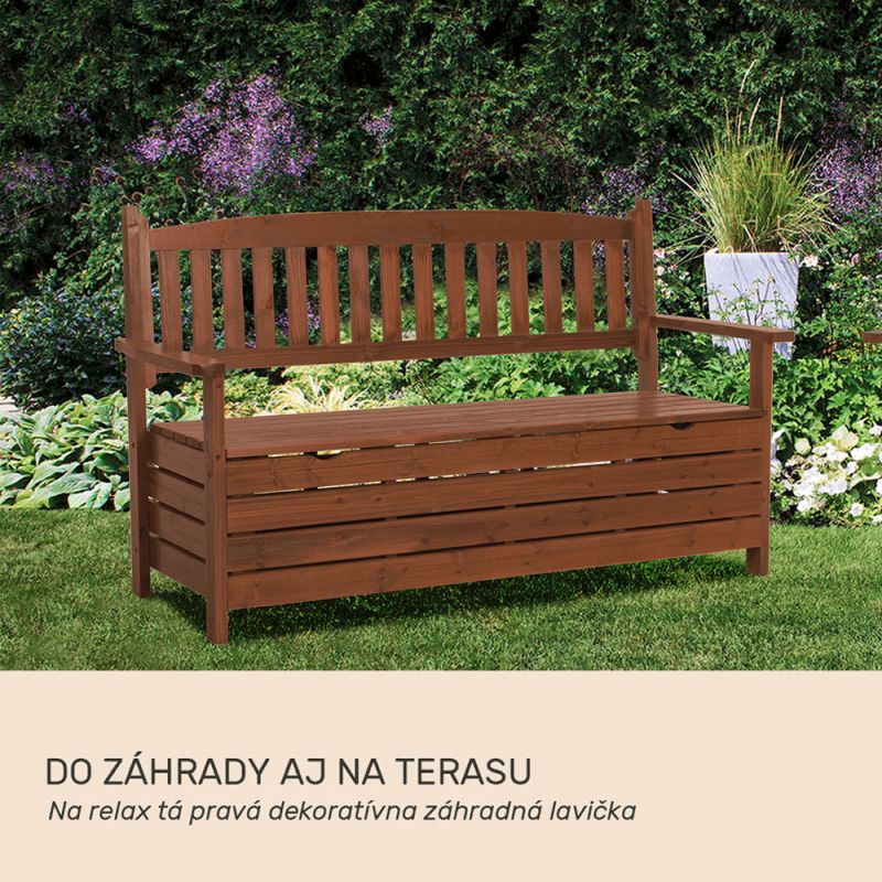Záhradná lavička, 150cm, masív, hnedá, AMULA