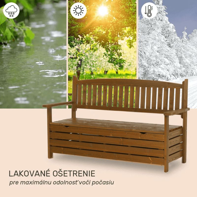 Záhradná lavička, 150cm, masív, hnedá, AMULA