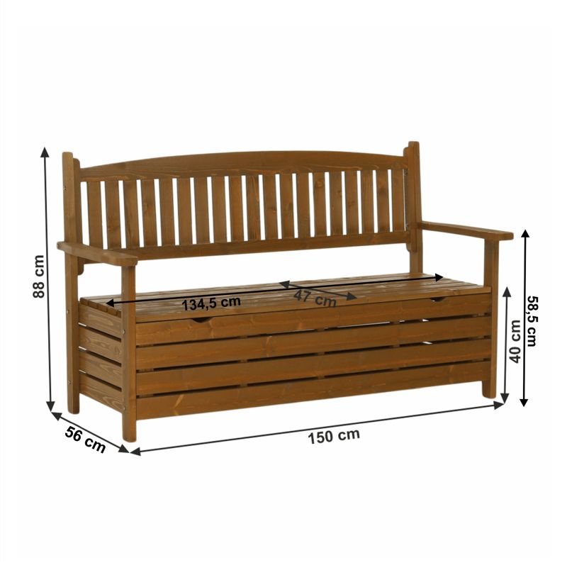 Záhradná lavička, 150cm, masív, hnedá, AMULA
