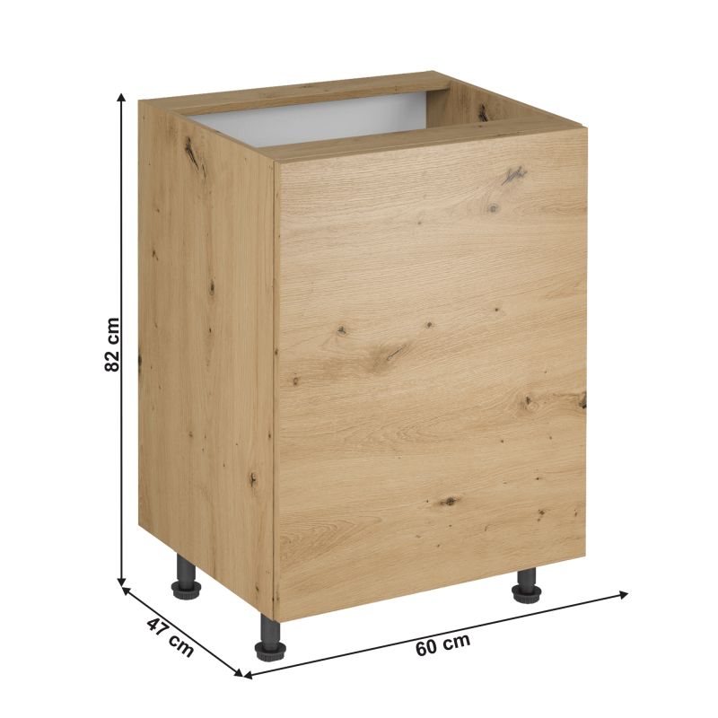 Spodná skrinka, 60cm, dub artisan, univerzálna, LANGEN D60