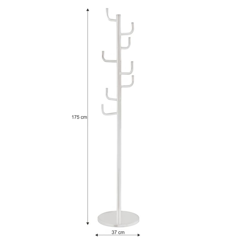 Vešiak, 175cm, biely kov, mramor, ELDER