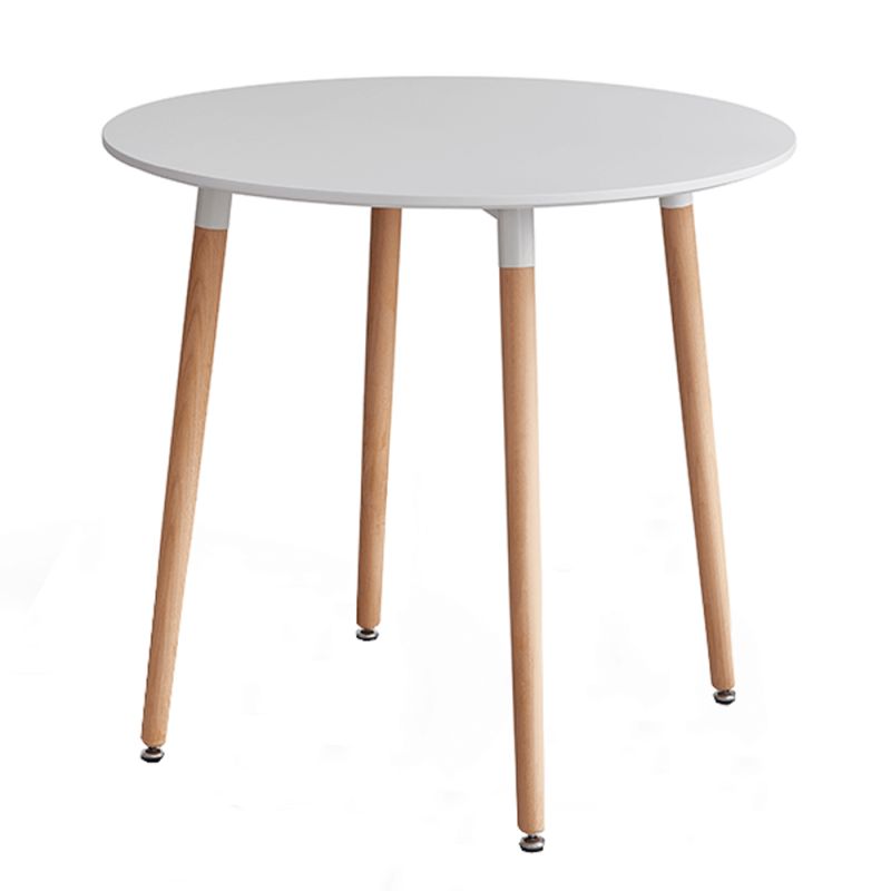 Jedálenský stôl, okrúhly 80cm, MDF, biely, buk, ELCAN NEW