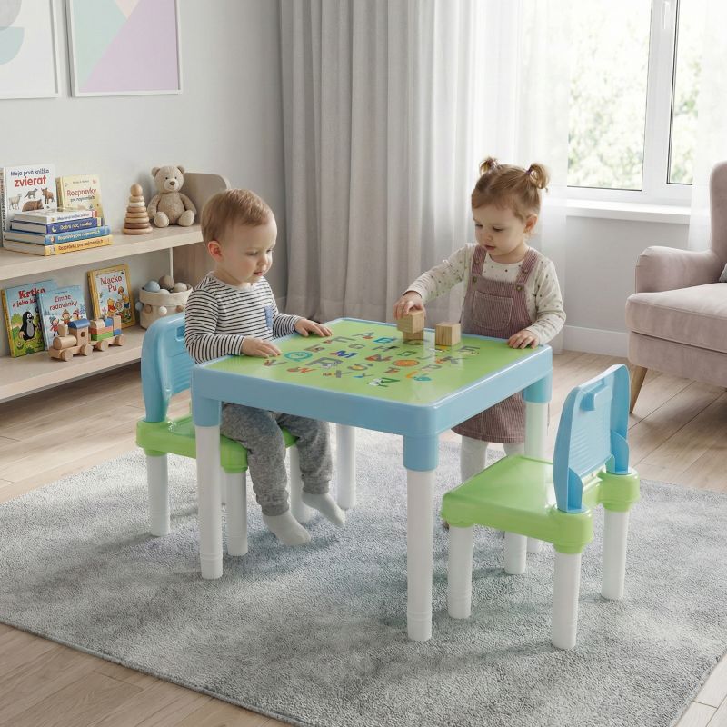 Detský set 1+2, 51x51cm, modrý, zelený, biely, plast, BALTO