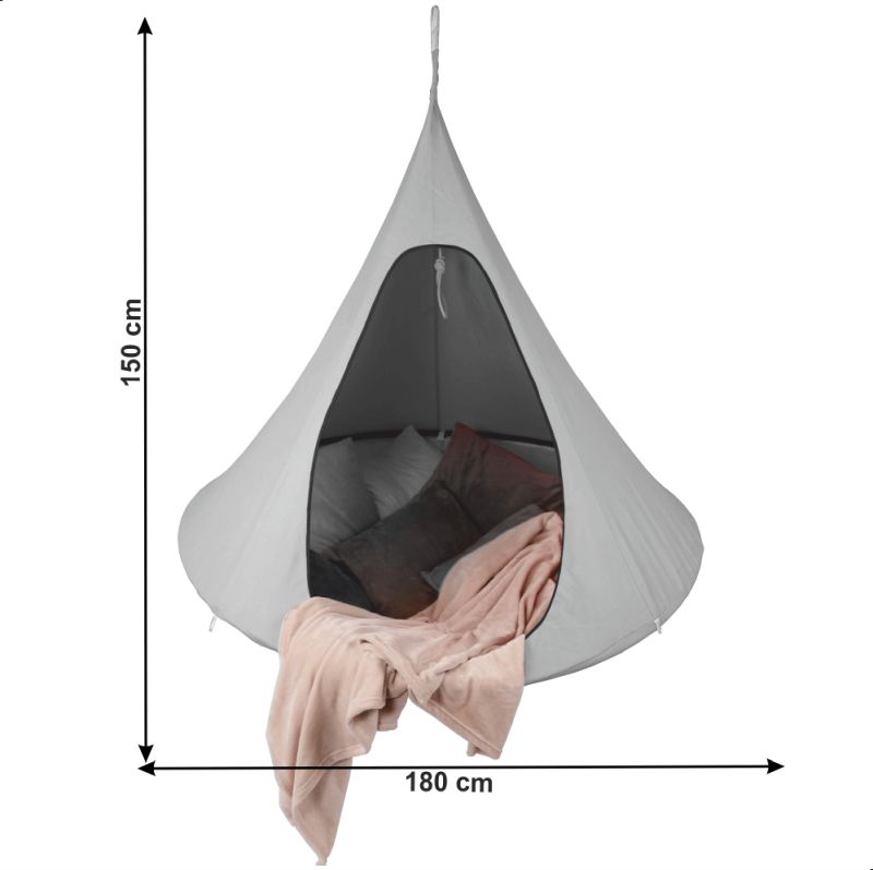 Závesné hojdacie kreslo, svetlosivá, KLORIN NEW BIG SIZE CACOON HAMMOCK