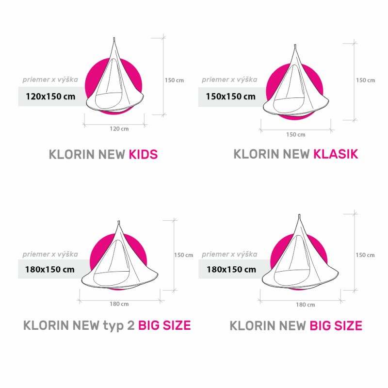Závesné hojdacie kreslo, zelená, KLORIN NEW KLASIK CACOON HAMMOCK