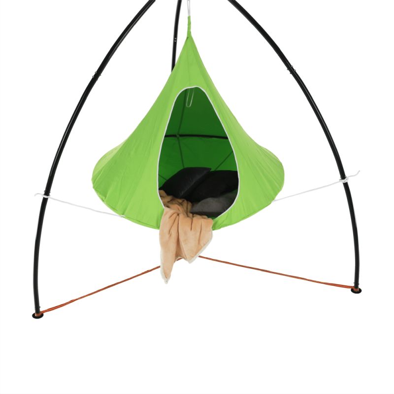 Závesné hojdacie kreslo, zelená, KLORIN NEW KLASIK CACOON HAMMOCK