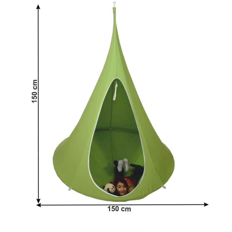 Závesné hojdacie kreslo, zelená, KLORIN NEW KLASIK CACOON HAMMOCK