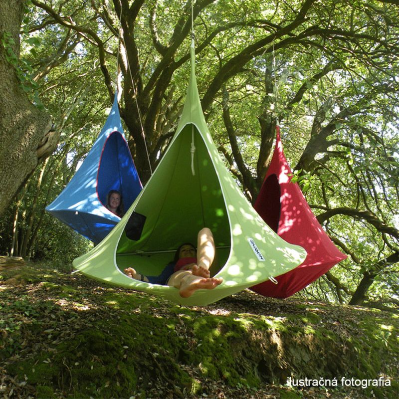 Závesné hojdacie kreslo, zelená, KLORIN NEW KLASIK CACOON HAMMOCK