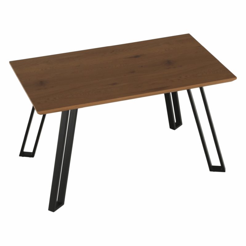 Jedálenský stôl, 140x83cm, MDF, dub, čierny, PEDAL