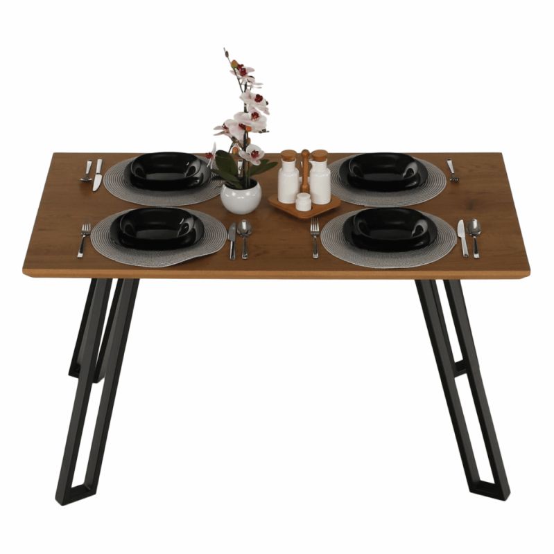 Jedálenský stôl, 140x83cm, MDF, dub, čierny, PEDAL