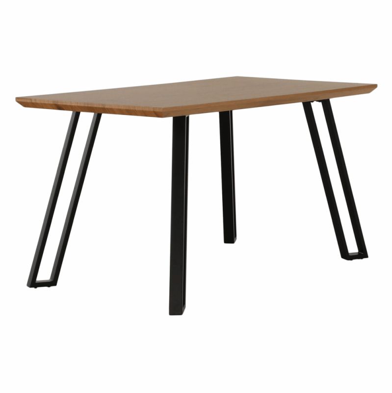 Jedálenský stôl, 140x83cm, MDF, dub, čierny, PEDAL