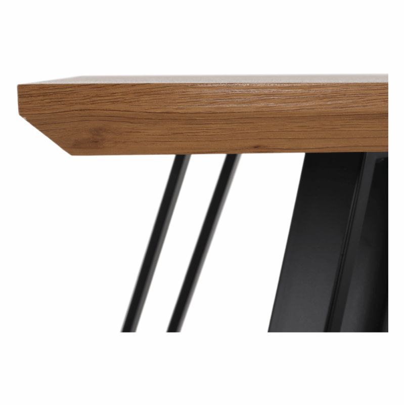 Jedálenský stôl, 140x83cm, MDF, dub, čierny, PEDAL