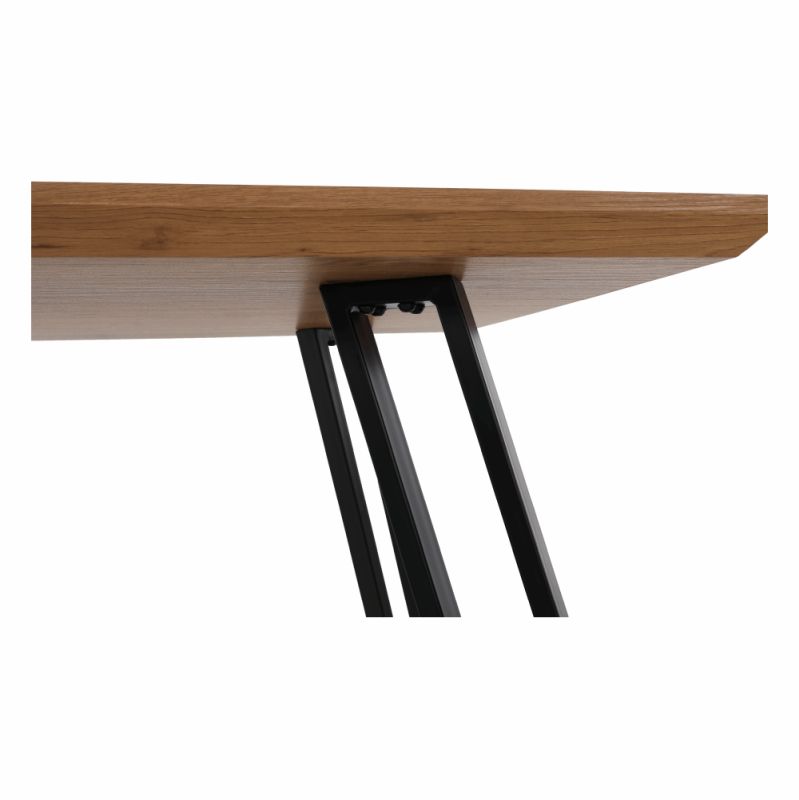 Jedálenský stôl, 140x83cm, MDF, dub, čierny, PEDAL