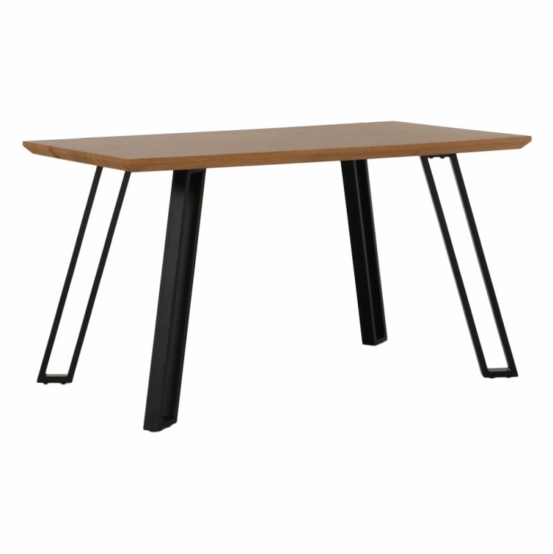 Jedálenský stôl, 140x83cm, MDF, dub, čierny, PEDAL