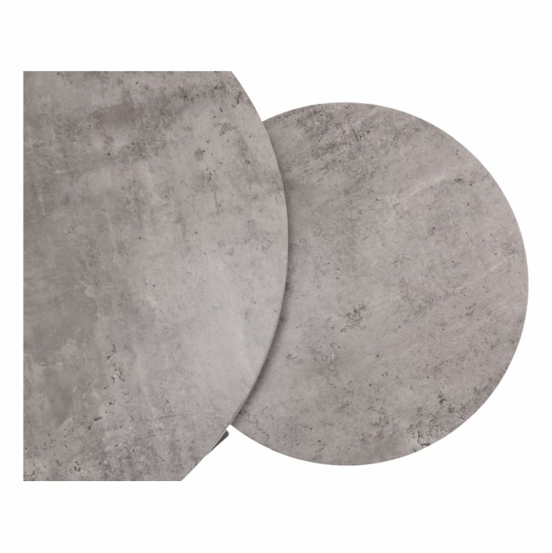 Set dvoch konferenčných stolíkov, 80x80cm, betón, čierny, IKLIN