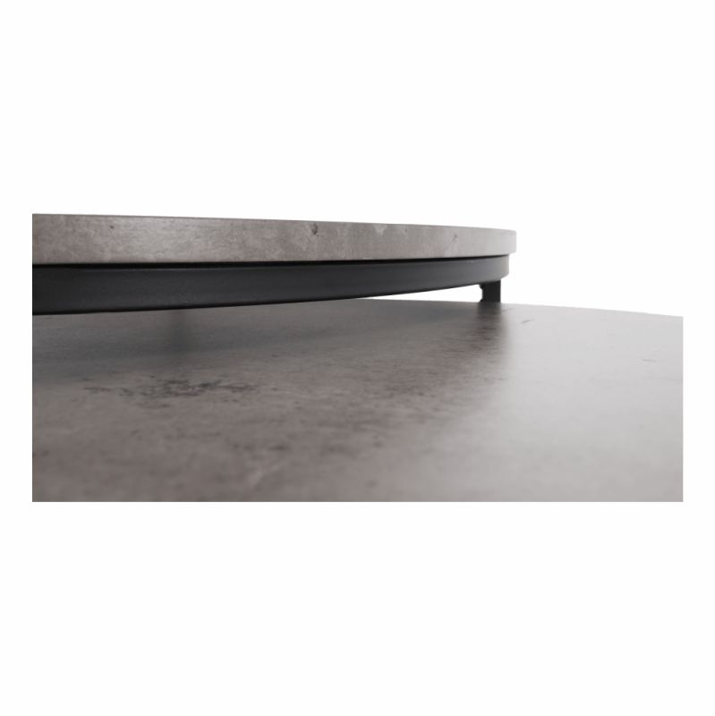Set dvoch konferenčných stolíkov, 80x80cm, betón, čierny, IKLIN