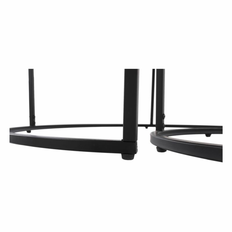 Set dvoch konferenčných stolíkov, 80x80cm, dub, čierny, IKLIN