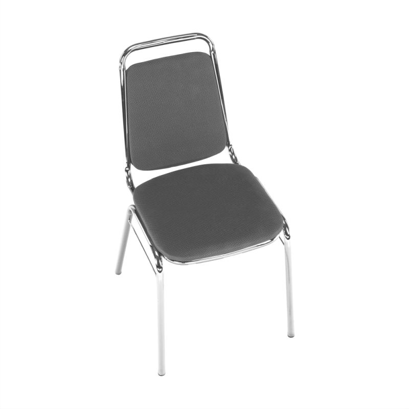 Zasadacia stolička, sivá sieťovina, kov chróm, ZEKI