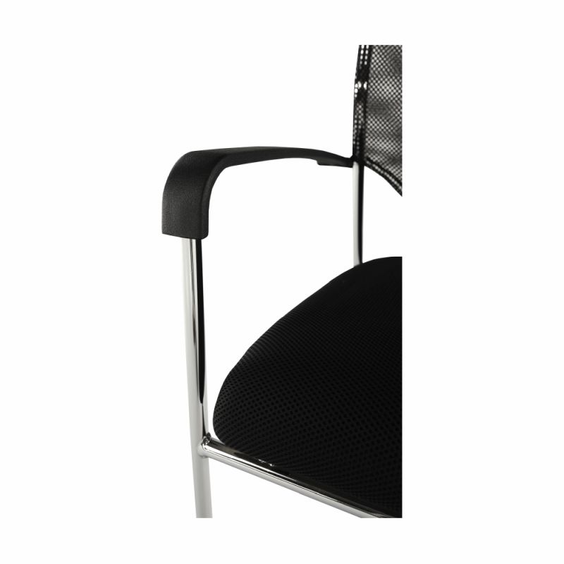 Zasadacia stolička, čierna sieťovina, kov chróm, UMUT