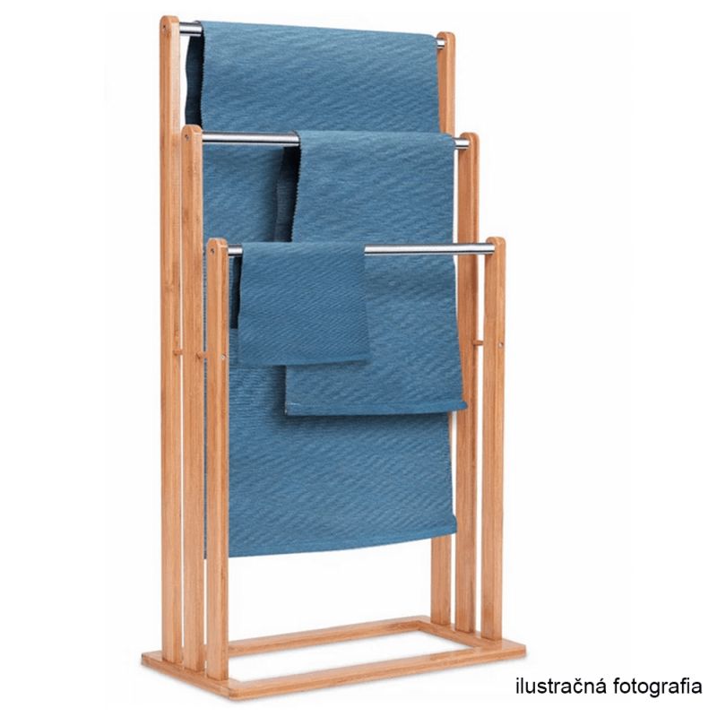 Stojan na uteráky, 54cm, bambus, prírodný, biely, KOMO NEW