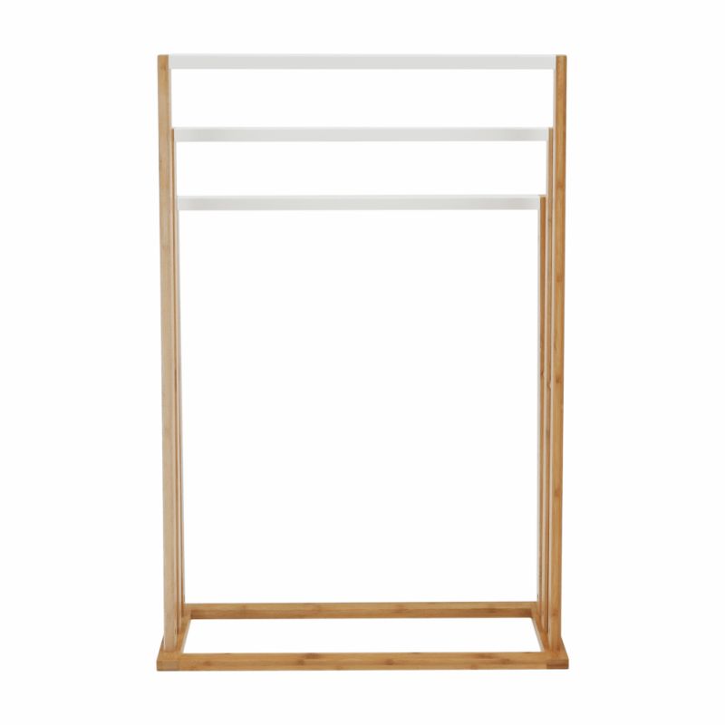 Stojan na uteráky, 54cm, bambus, prírodný, biely, KOMO NEW