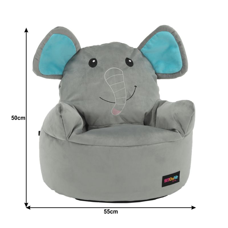 Sedací vak, 55cm, sivá látka, BABY TYP 2
