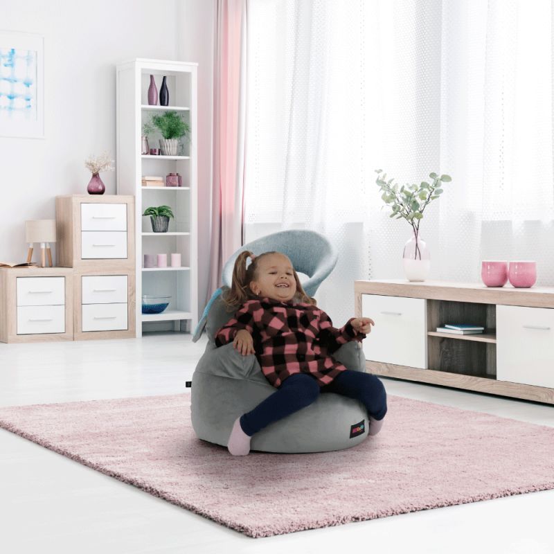 Sedací vak, 55cm, sivá látka, BABY TYP 2
