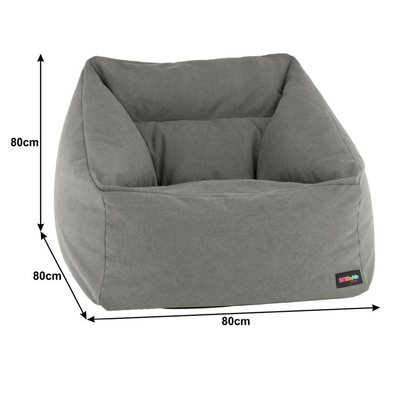 Sedací vak, 80cm, sivá látka, URASON