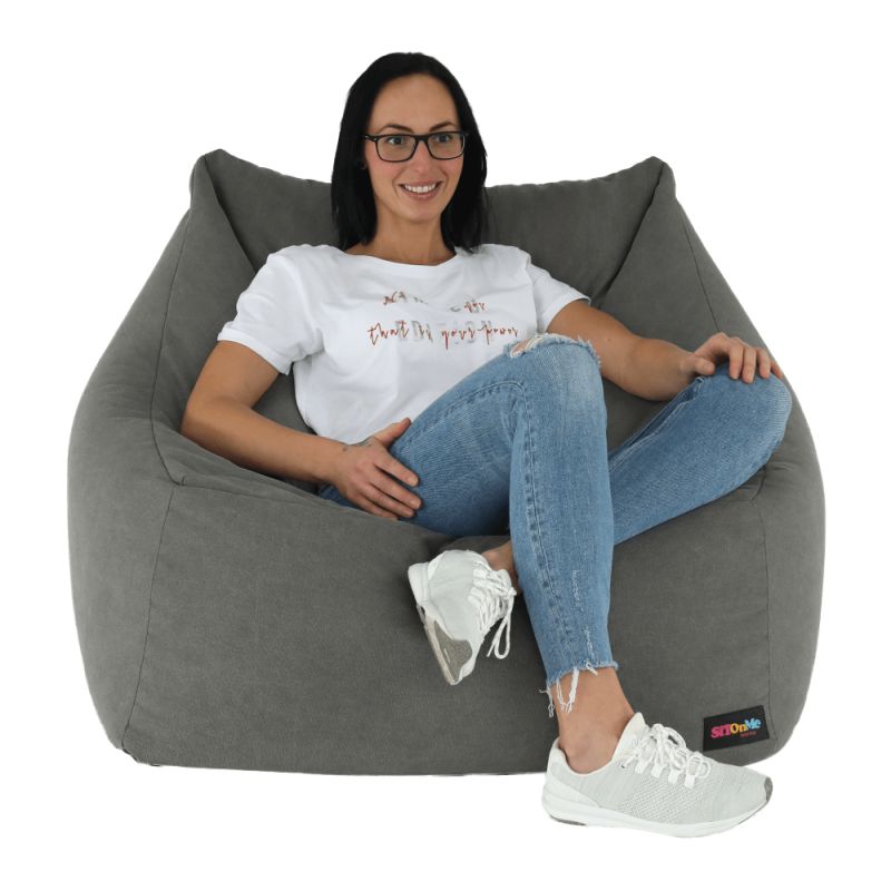 Sedací vak, 80cm, sivá látka, URASON