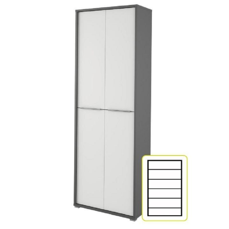 Skriňa, 75cm, policová, grafit, biela, RIOMA NEW TYP 05