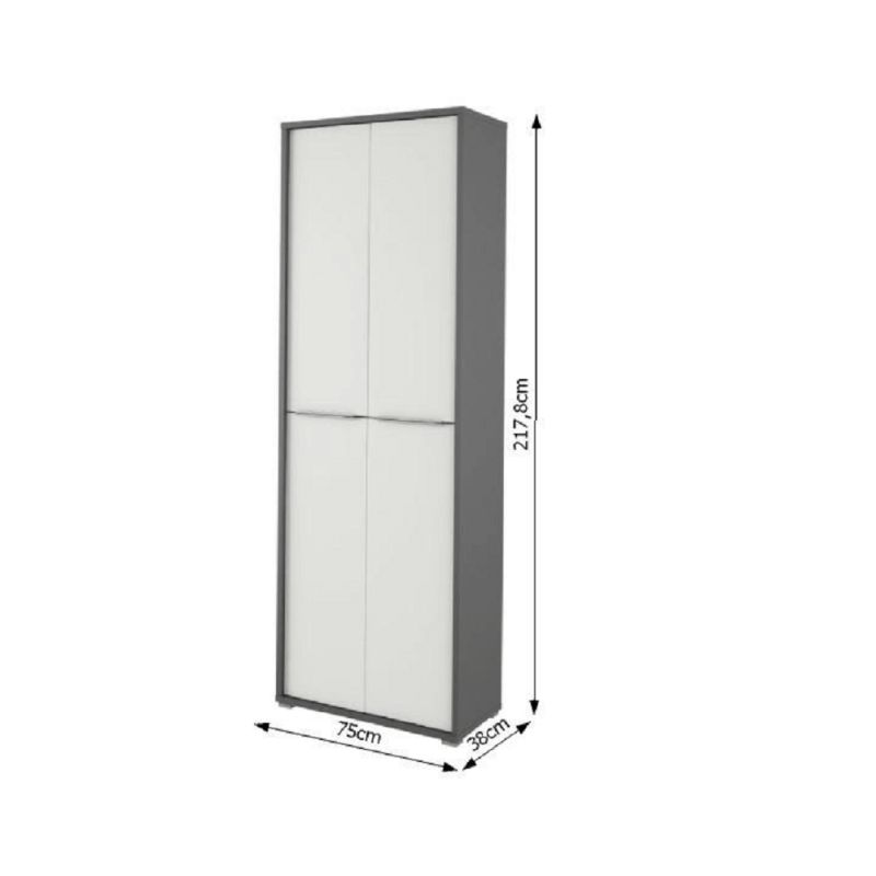 Skriňa, 75cm, policová, grafit, biela, RIOMA NEW TYP 05