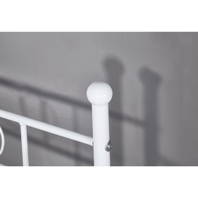 Pohovka, 90x200, s roštom, kovová, biela, ROZALI