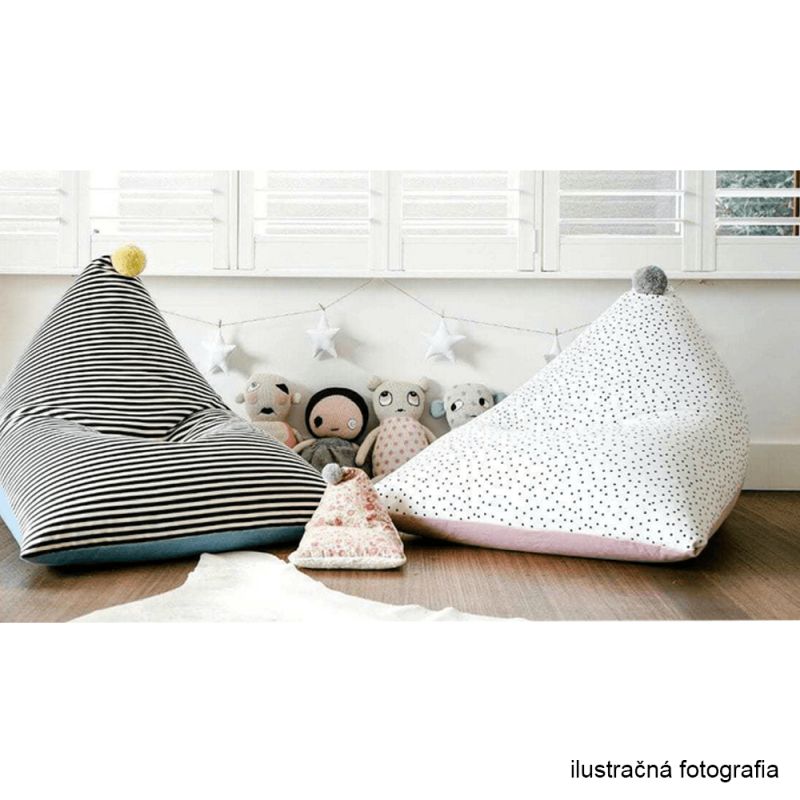 Sedací vak, 50cm, biely, ružový, sivý, POMPOM