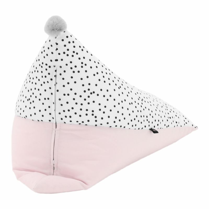 Sedací vak, 50cm, biely, ružový, sivý, POMPOM