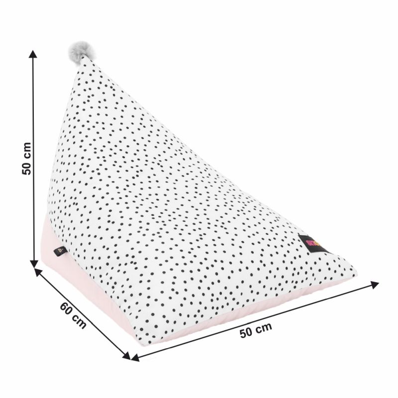 Sedací vak, 50cm, biely, ružový, sivý, POMPOM