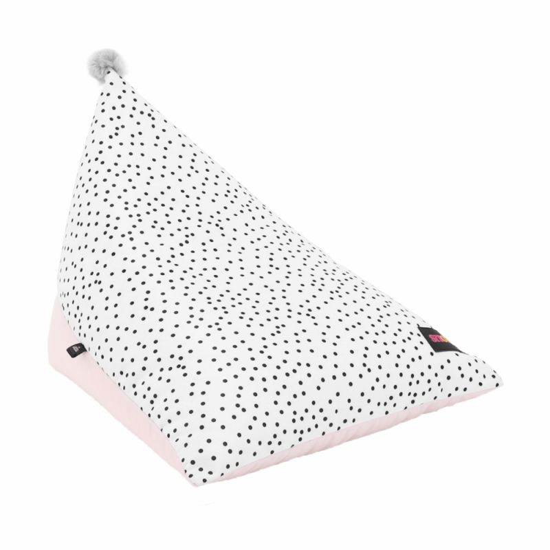 Sedací vak, 50cm, biely, ružový, sivý, POMPOM