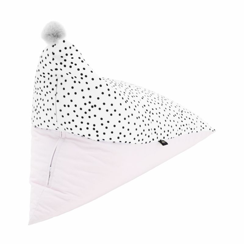 Sedací vak, 50cm, biely, ružový, sivý, POMPOM