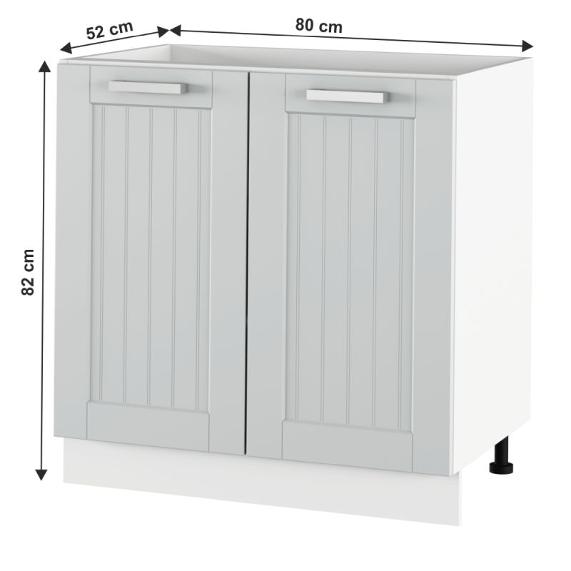 Spodná skrinka, 80cm, svetlosivá, biela, JULIA TYP 60