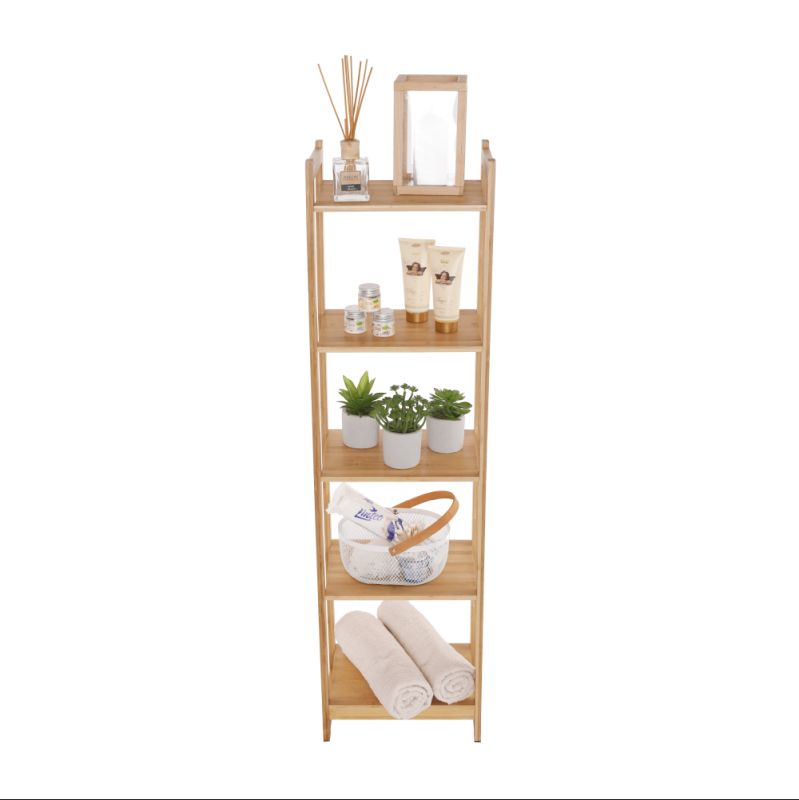 Regál, 35cm, 5-poličkový, prírodný bambus, IMPEROR TYP 3