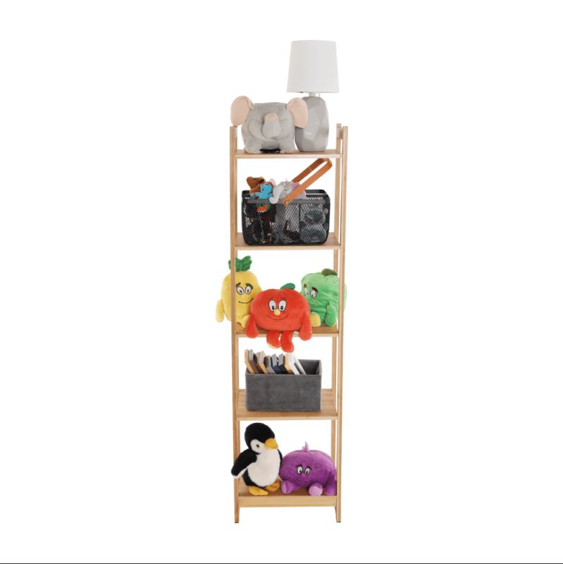 Regál, 35cm, 5-poličkový, prírodný bambus, IMPEROR TYP 3